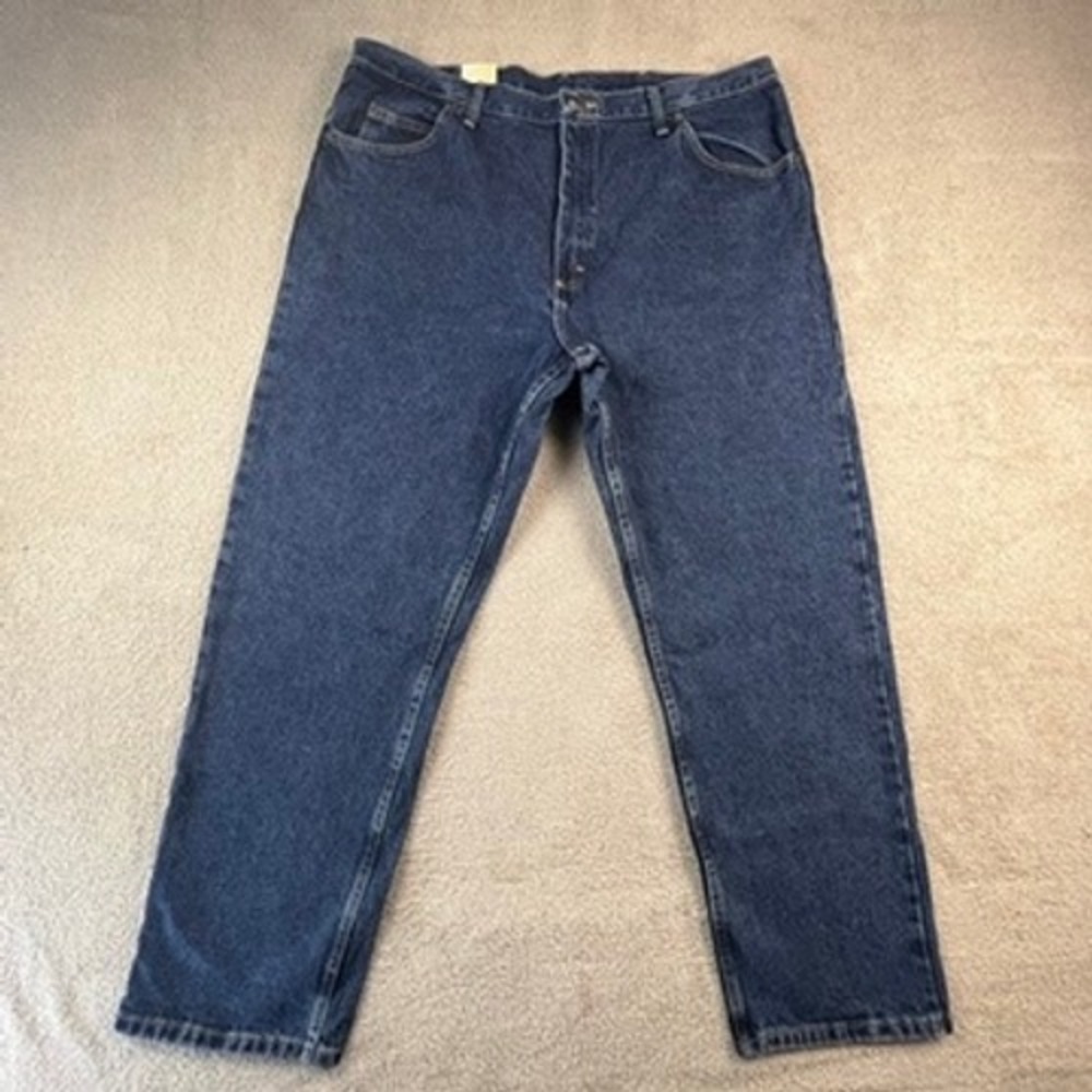 Wrangler Jeans Mens 42x32 Five Star Relaxed Fit Blue Denim Straight Leg Rodeo